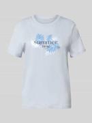 Tom Tailor Regular Fit T-Shirt aus reiner Baumwolle in Hellblau, Größe...
