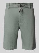 BOSS Orange Tapered Chinoshorts aus Leinen-Mix Modell 'DS_3S' in Oliv,...