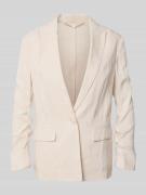 Marc Cain Blazer aus Leinen-Mix mit Reverskragen in Beige, Größe 34