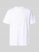 Guess T-Shirt mit Logo und Rundhalsausschnitt in Weiss, Größe L