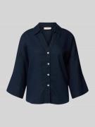 FREE/QUENT Boxy Fit Bluse mit V-Ausschnitt Modell 'Lava' in Marine, Gr...
