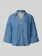 FREE/QUENT Boxy Fit Bluse aus Lyocell Modell 'Milo' in Blau, Größe L