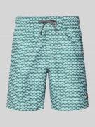 Shiwi Badehose im Allover-Look Modell 'Hammam Tile' in Oliv, Größe L
