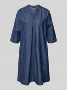 OPUS Knielanges Jeanskleid mit V-Ausschnitt Modell 'Wonema' in Jeansbl...