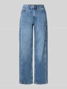 Gina Tricot Wide Leg Jeans mit Fransennähten in Jeansblau, Größe 34