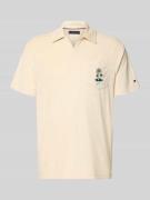 Tommy Hilfiger Regular Fit Poloshirt aus Frottee in Beige, Größe L