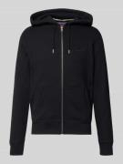 Superdry Sweatjacke mit Kapuze und Logo-Stitching in Black, Größe L