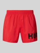 HUGO Badeshorts mit Label Print Modell 'MAKAI' in Rot, Größe L