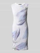 Marc Cain Knielanges Kleid aus Leinen-Mix mit floralem Allover-Print i...