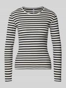 Pieces Slim Fit Langarmshirt aus Baumwoll-Mix in Marine, Größe L