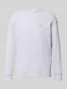 BLKVIS Longsleeve mit Logo-Stitching in Hellgrau Melange, Größe S