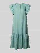 Christian Berg Woman Leinenkleid mit Rüschen und Rundhalsausschnitt in...