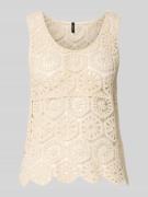 Vero Moda Regular Fit Blusentop aus Baumwoll-Mix Modell 'ELSA' in Ecru...