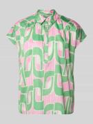 Milano Italy Regular Fit Bluse im Allover-Look in Gruen, Größe 36