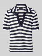 monari Regular Fit Poloshirt in Strick-Optik in Marine Melange, Größe ...