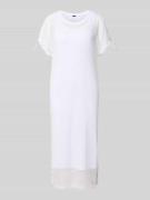 Marc Cain Semitransparentes Midikleid mit Rundhalsausschnitt in Weiss,...