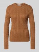 Jake*s Casual Strickpullover mit Zopfmuster und Rundhalsausschnitt in ...