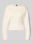 Gina Tricot Sweatshirt mit Rundhalsausschnitt in Offwhite, Größe L