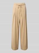 SUNCOO PARIS Wide Leg Stoffhose mit Bindegürtel Modell 'JEFF' in Beige...