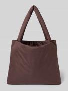 STUDIO NOOS Tote Bag mit Logo-Patch Modell 'Puffy' in Dunkelbraun, Grö...