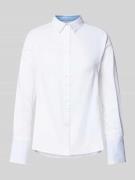 Milano Italy Hemdbluse mit Knopfleiste in Weiss, Größe 46