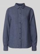 Fynch-Hatton Leinenbluse mit Label-Detail und Hemdblusenkragen in Mari...