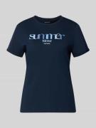 Tom Tailor Regular Fit T-Shirt aus reiner Baumwolle in Marine, Größe L