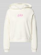 GAP Hoodie mit Logo-Print und gerippten Abschlüssen in Ecru, Größe L