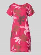 ZABAIONE Knielanges Kleid aus Leinen-Mix Modell 'Pi44araa' in Pink, Gr...