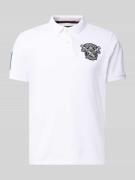 Superdry Regular Fit Poloshirt mit Label-Patches in Weiss, Größe L