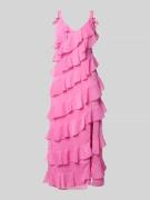 Vila Midikleid mit Volants Modell 'LUNA' in Pink, Größe 34