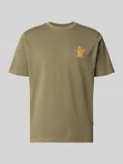 Blend T-Shirt mit Stitching Modell 'SUN ISLAND' in Oliv, Größe L