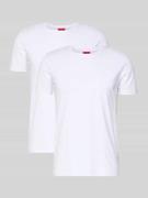 HUGO T-Shirt mit Logo-Print im 2er-Pack Modell 'HUGO-Round' in Weiss, ...