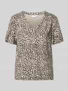 Vila Bluse mit V-Ausschnitt Modell 'GRACE' in Beige, Größe 34