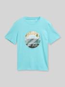 Tom Tailor Regular Fit T-Shirt aus reiner Baumwolle in Petrol, Größe L