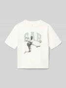 GAP T-Shirt mit Motiv- und Logo-Print in Offwhite, Größe 104