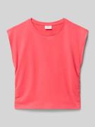 s.Oliver RED LABEL V-Shape T-Shirt aus reiner Baumwolle in Koralle, Gr...