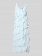 Vila Midikleid mit Volants Modell 'LUNA' in Hellblau, Größe 34