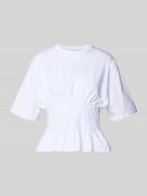 Gestuz T-Shirt in tailliertem Schnitt Modell 'inez' in Weiss, Größe L