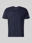 CHAMPION T-Shirt mit Label-Stitching mit Rundhalsausschnitt in Marine,...