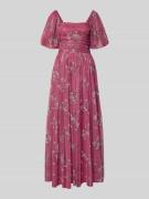 LACE & BEADS Abendkleid mit Karree-Ausschnitt in Pink, Größe L