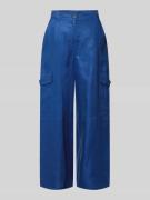 Weekend Max Mara Wide Leg Cargohose aus reinem Leinen in Bleu, Größe 3...