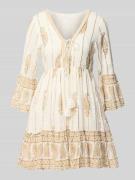 Apricot Minikleid mit Allover-Paisley-Print in Weiss, Größe L