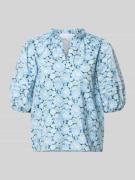 Rich & Royal Bluse mit Serafino-Kragen und Ballonärmeln in Marine, Grö...