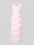 Vila Midikleid mit Volants Modell 'LUNA' in Hellrosa, Größe 34
