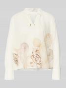 Marc Cain Relaxed Fit Bluse mit Schnürung in Offwhite, Größe 34