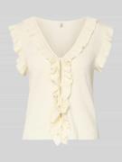 Only Slim Fit Strick-Top aus Viskose-Mix Modell 'NELLY' in Offwhite, G...