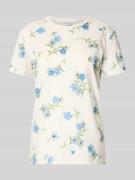 Jake*s Casual T-Shirt im Allover-Look mit Rundhalsausschnitt in Offwhi...