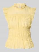 Only Slim Fit Blusentop mit Rüschenkragen Modell 'SHAILA' in Hellgelb,...