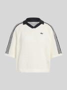adidas Originals Loose Fit Poloshirt in Strickoptik in Offwhite, Größe...